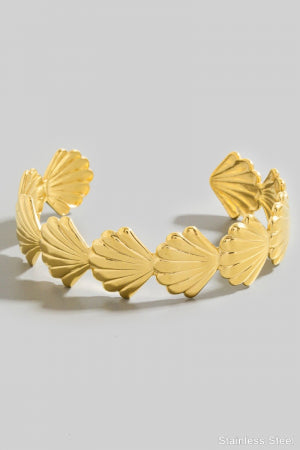 Stainless Steel Sea Shell Cuff Bracelet