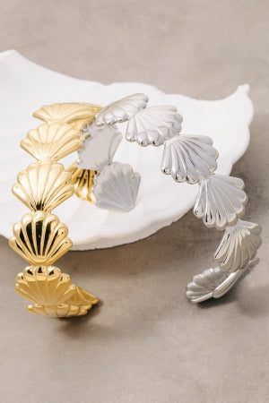 Stainless Steel Sea Shell Cuff Bracelet