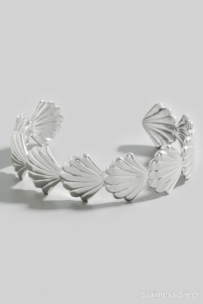 Stainless Steel Sea Shell Cuff Bracelet