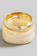 3 Piece Metallic And Marble Resin Bangle Bracelet Set