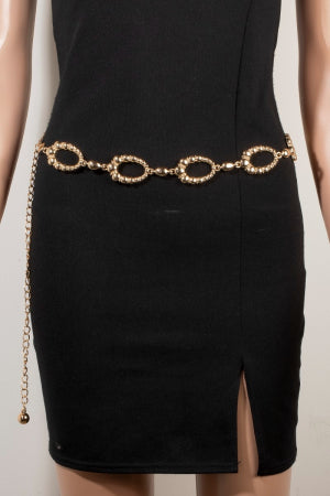 Abstract Metallic Bubble Oval Chain Belt
