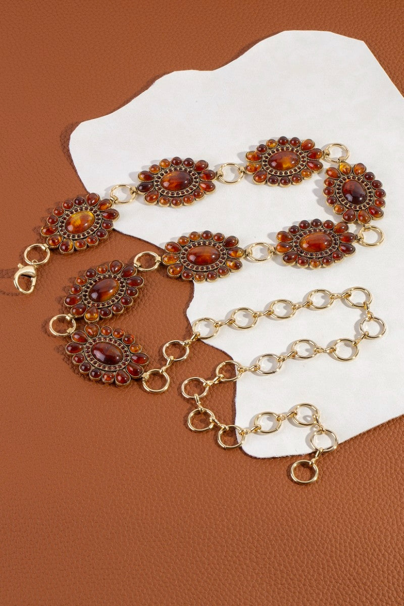 Western Oval Concho Disc Chain Belt