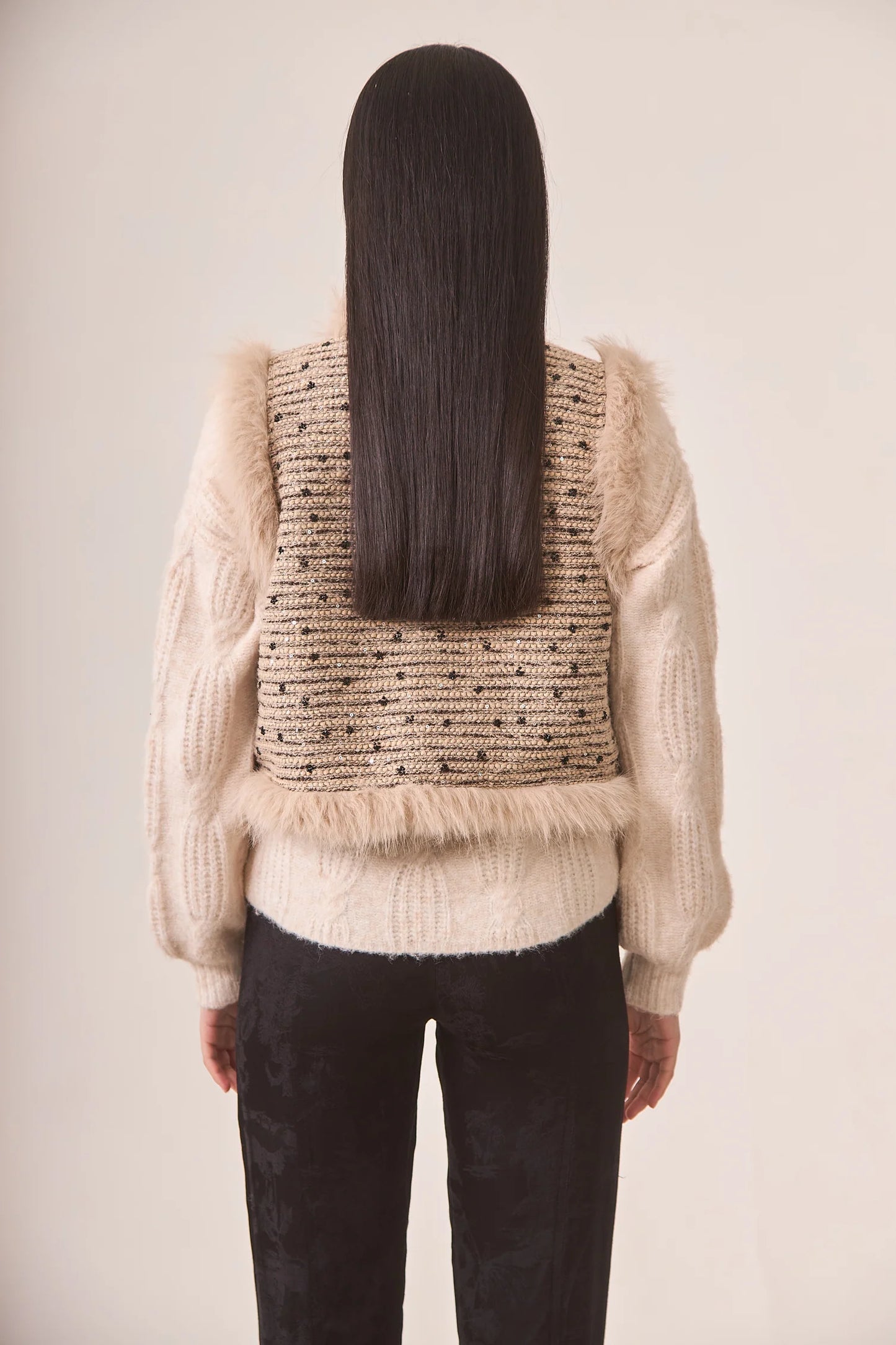 Nekane Fancy Fur Tweed Vest