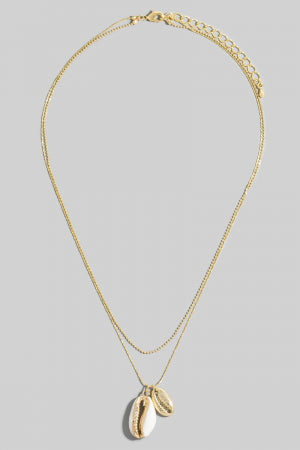 Double Puka Shell Pendants Layered Necklace NN10203