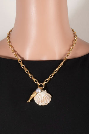 Sealife Charms Round Chain Link Necklace