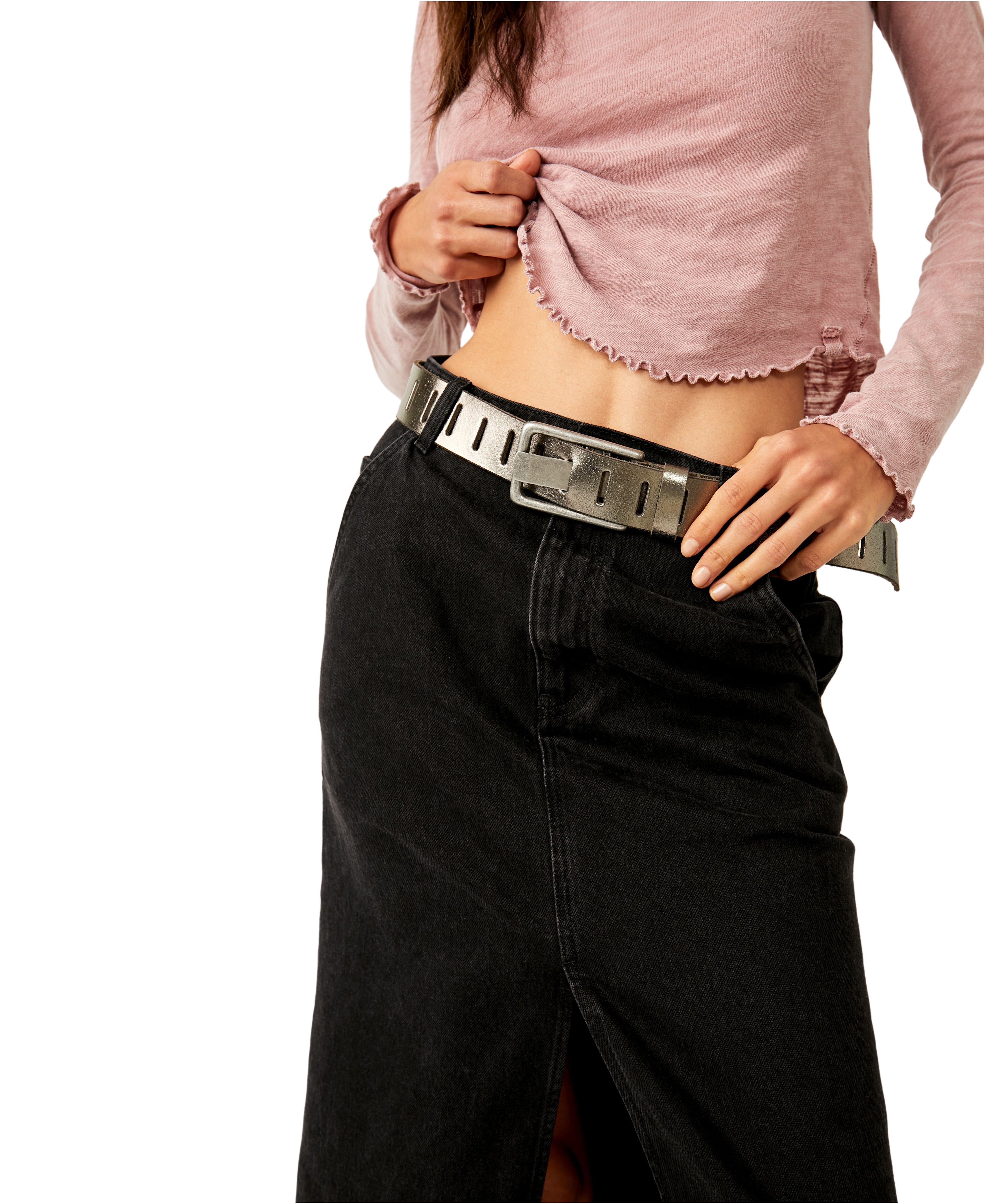 Free People WTF Metallic Jona Belt