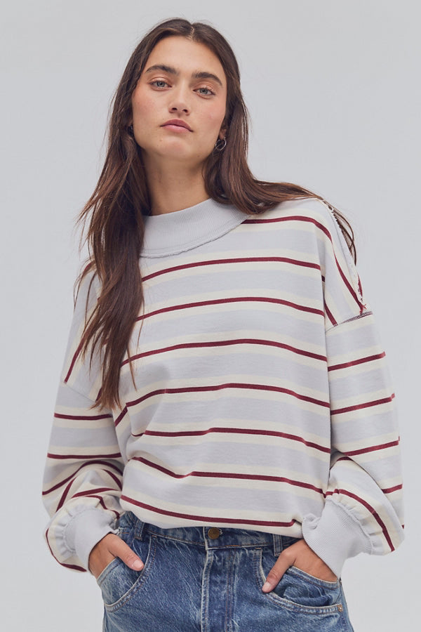 Free People Palm Spring Striped Pullover