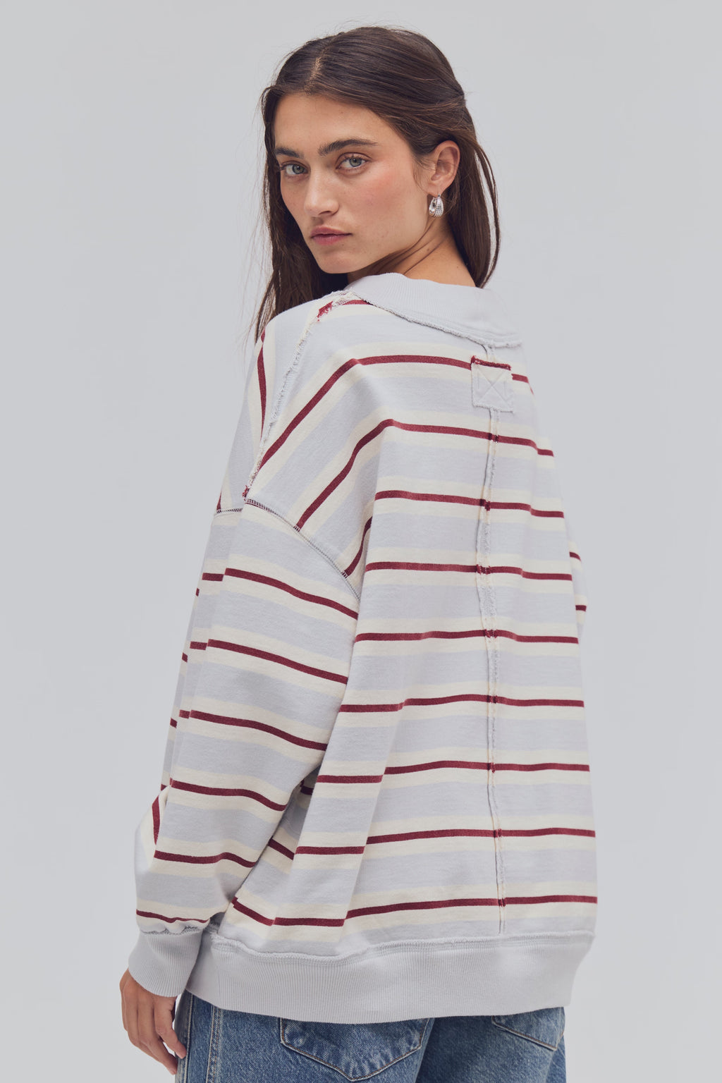 Free People Palm Spring Striped Pullover
