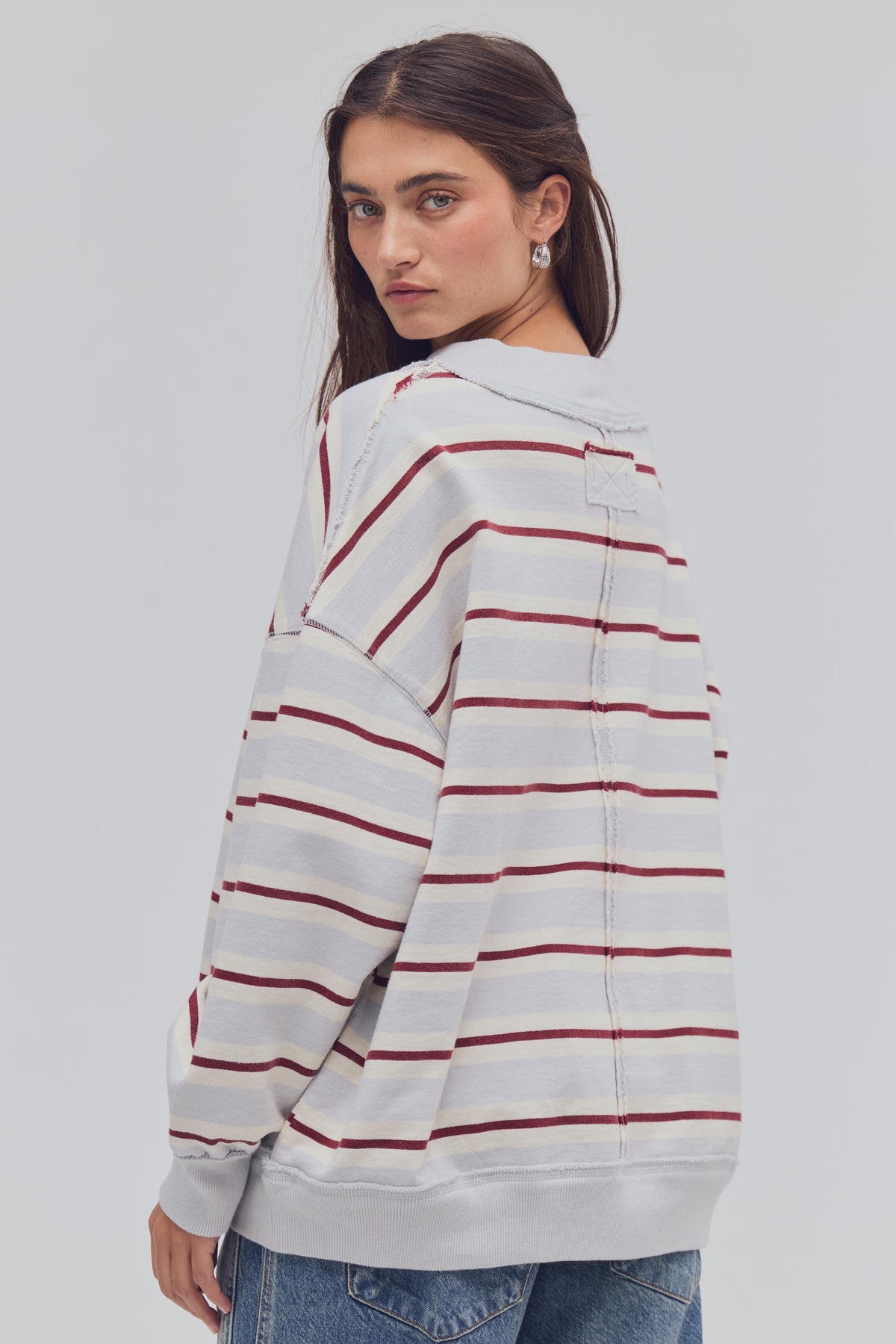 Free People Palm Spring Striped Pullover