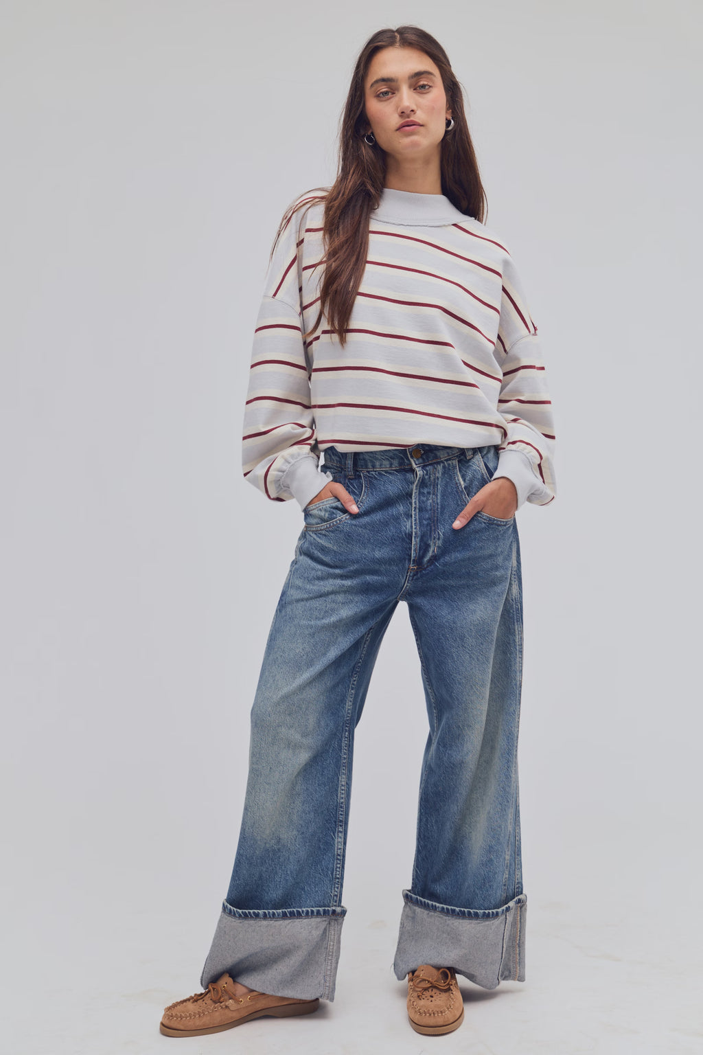 Free People Palm Spring Striped Pullover