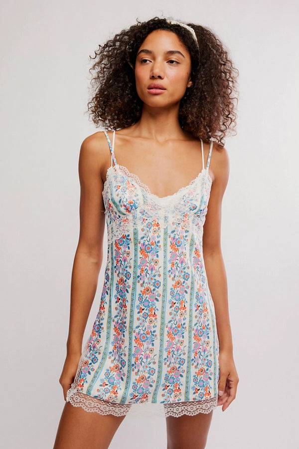 Free People Wish You Were Here Mini Slip Dress