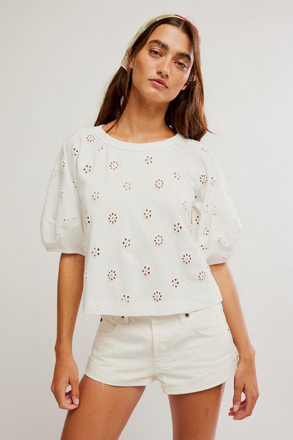 Free People Jessie Eyelet Tee
