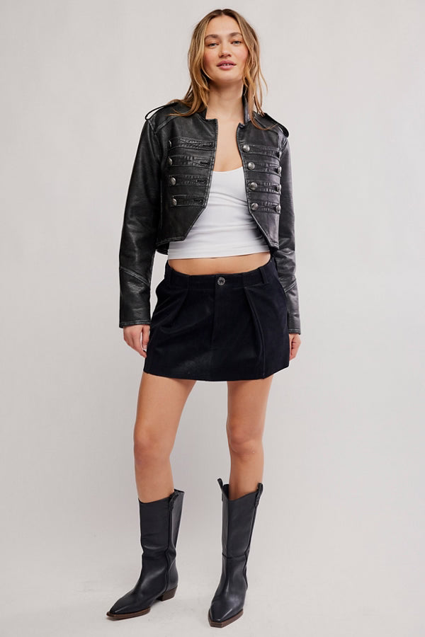 Free People Riverfront Vegan Mini Skirt