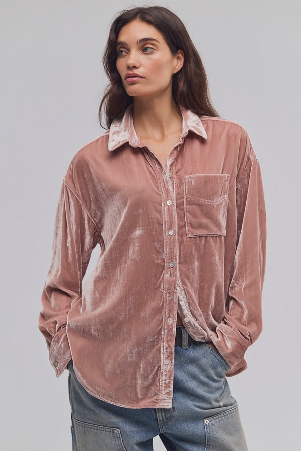 Free People Lexi Velvet Shirt