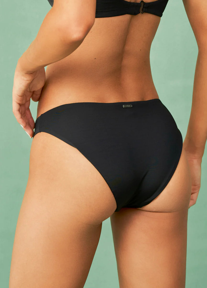 Maaji Ink Black Flirt Thin Side Bikini Bottom