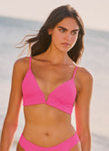 Maaji Radiant Pink Parade Long Line Triangle Bikini Top