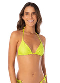 Maaji Lime Green Balmy Sliding Triangle Bikini Top