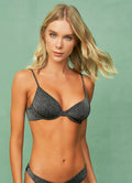 Maaji Silver Black Dainty Unmolded Underwire Bikini Top