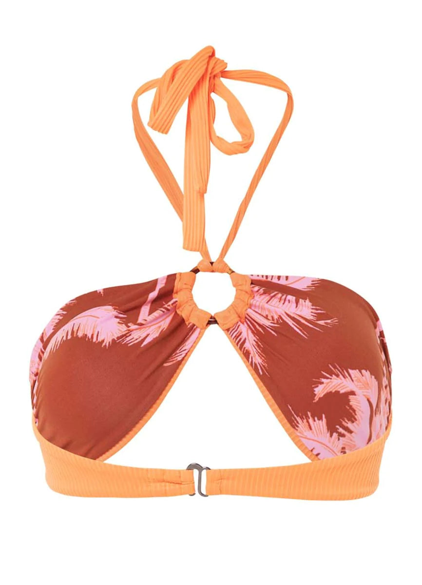 Maaji Vibrant Orange Jill Ring Bandeau Bikini Top