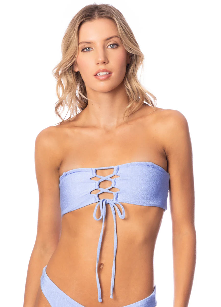 Maaji Serenity Blue Bora Strapless Bandeau Bikini Top
