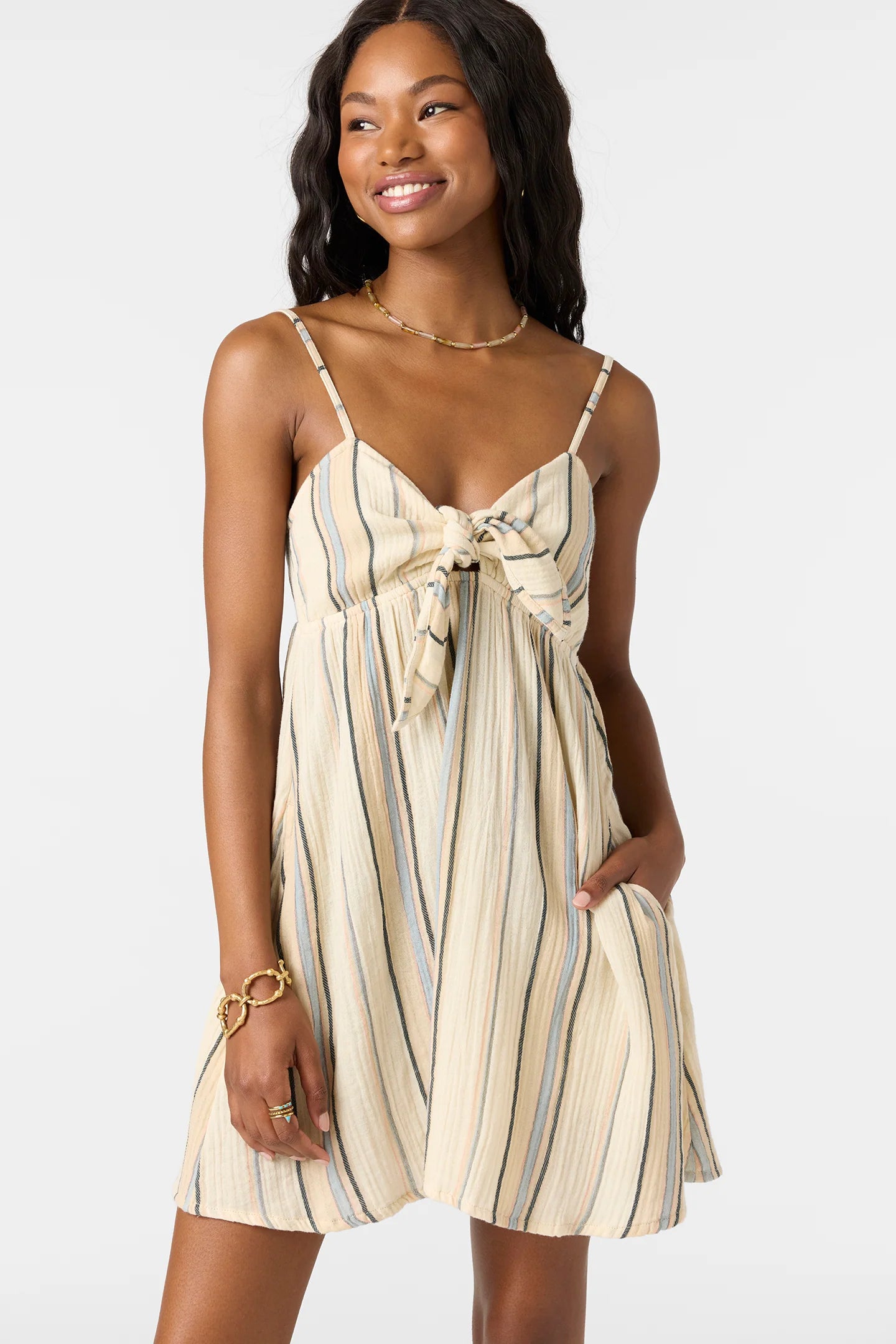 O'Neill Natalya Stripe Mini Dress