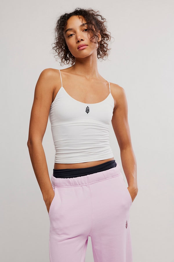 Free People Skinny Strap Logo Tank