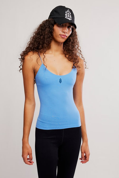 Free People Skinny Strap Logo Tank