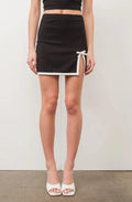Pretty Garbage Contrast Bow Mini Skirt