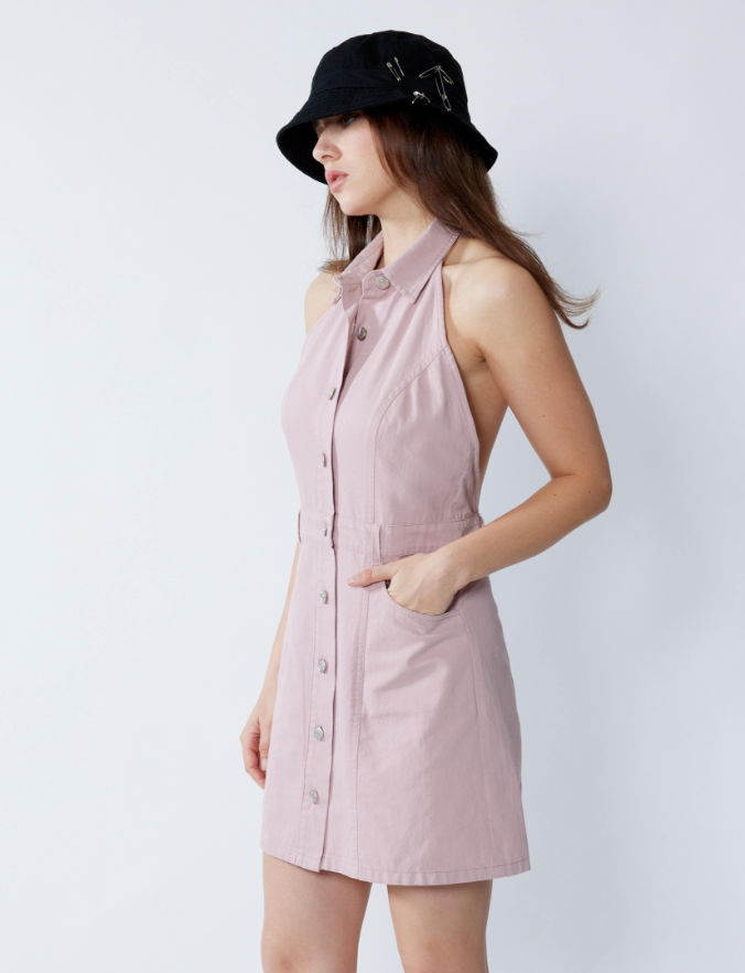 Lyndzi Denim Halter Dress