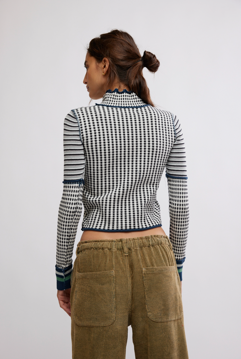 FRE PEOPLE GAMER CUFF MOCK NECK KNIT TOP