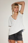 Free People Nina V Neck Tee
