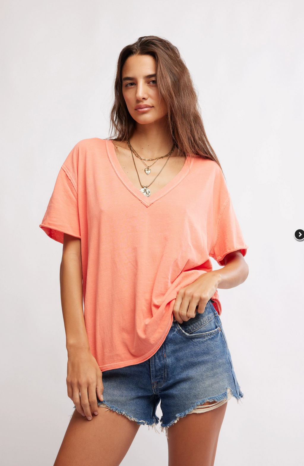 Free People Nina V Neck Tee