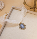 Curio Vintage Lace Resin Cameo Necklace