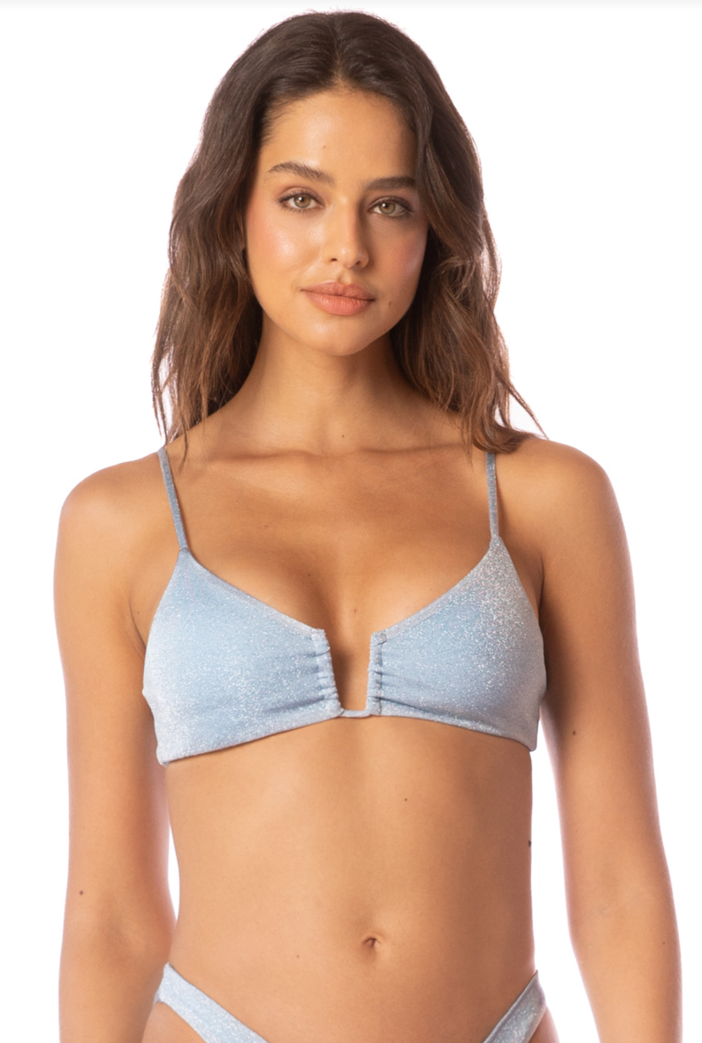 Maaji Silver Blue Bia Bralette Bikini Top