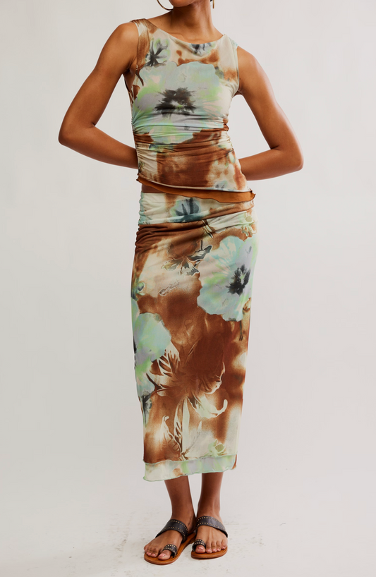 Free People Sunset Mesh Maxi Skirt