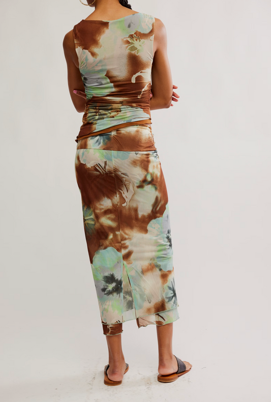 Free People Sunset Mesh Maxi Skirt