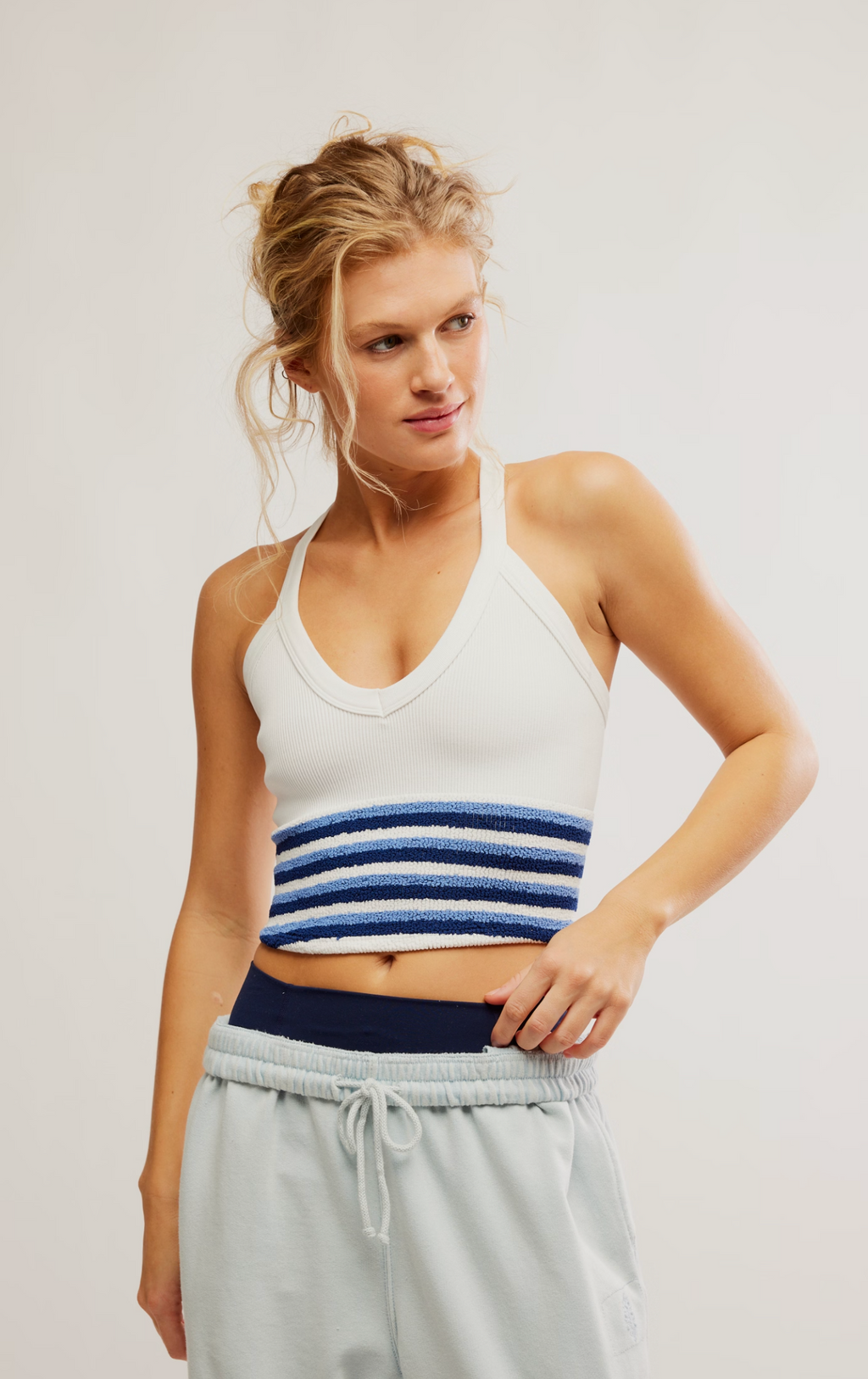 Free People All Clear Vneck Stripe Cami