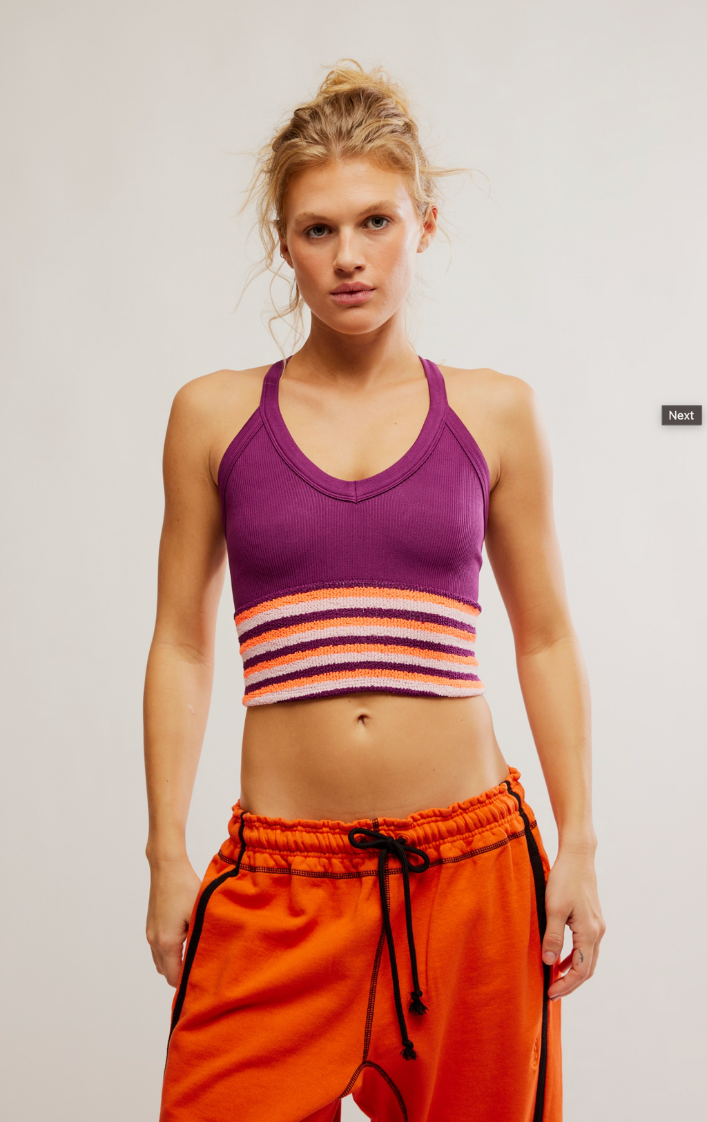 Free People All Clear Vneck Stripe Cami
