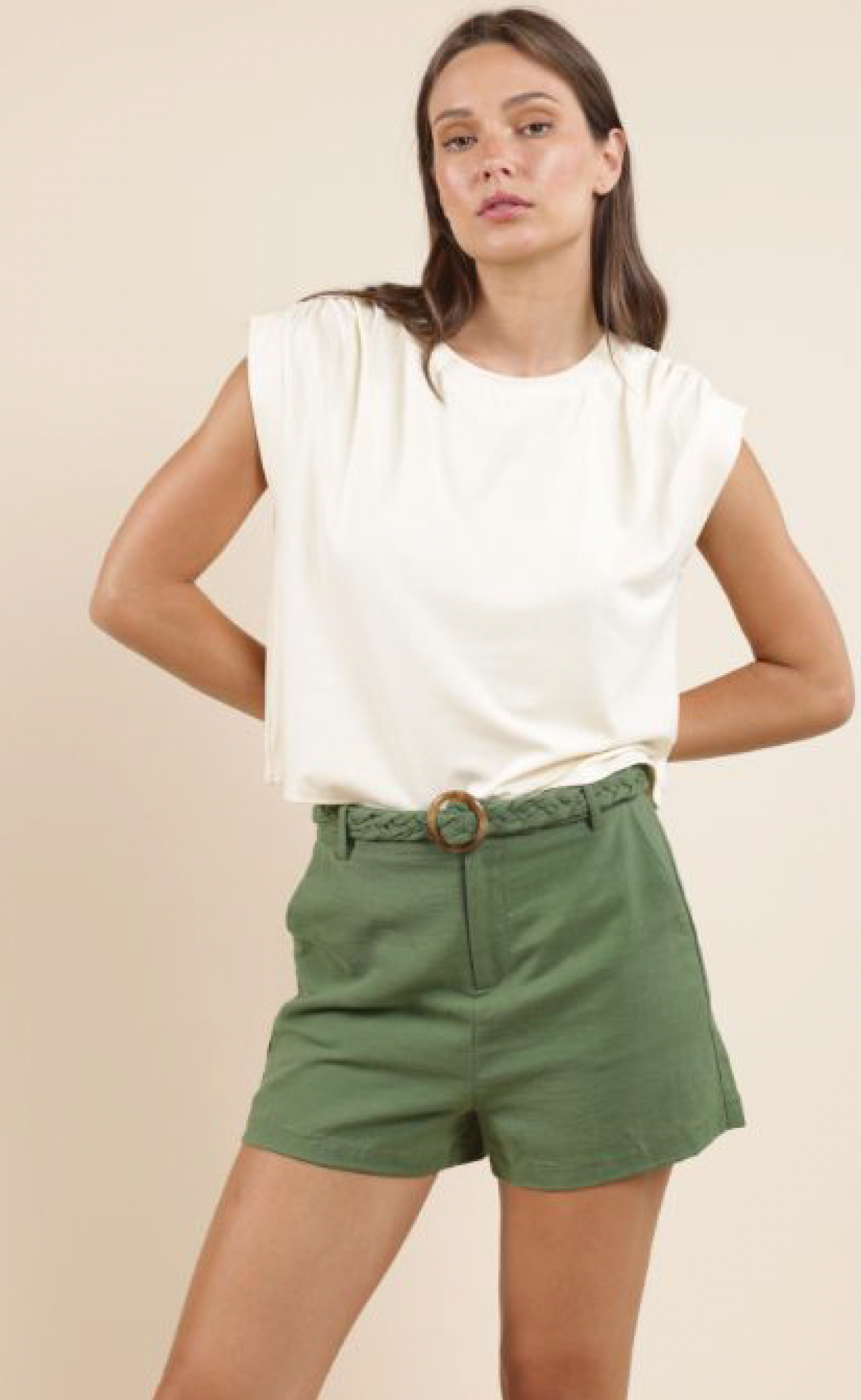 Sadie & Sage On My Mind Ruched Shoulder Tank