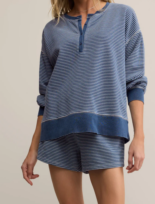 Apollo Knit Denim Striped Sweatshirt