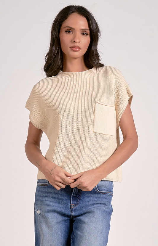 Elan Sweater Cap Sleeve Crewneck