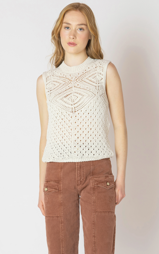 Dex PATTERNED POINTELLE SWEATER