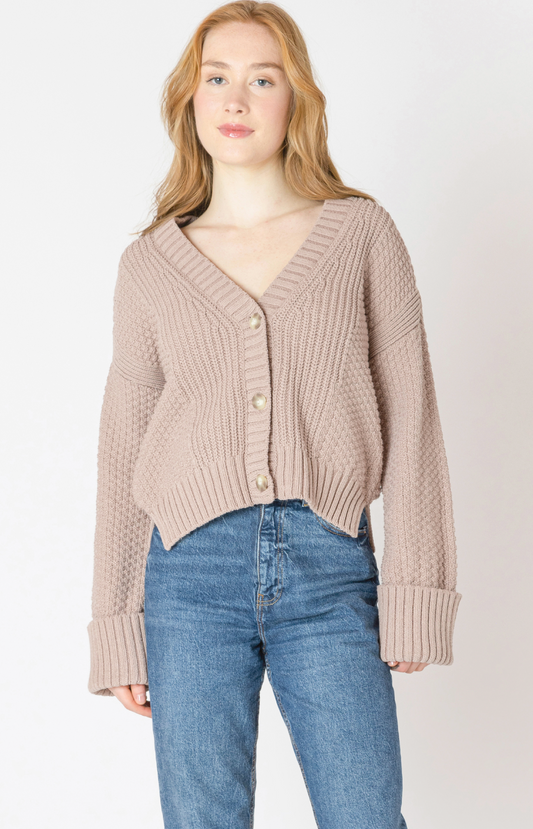 Dex CUFFED SLV TEXTURED CARDIGAN