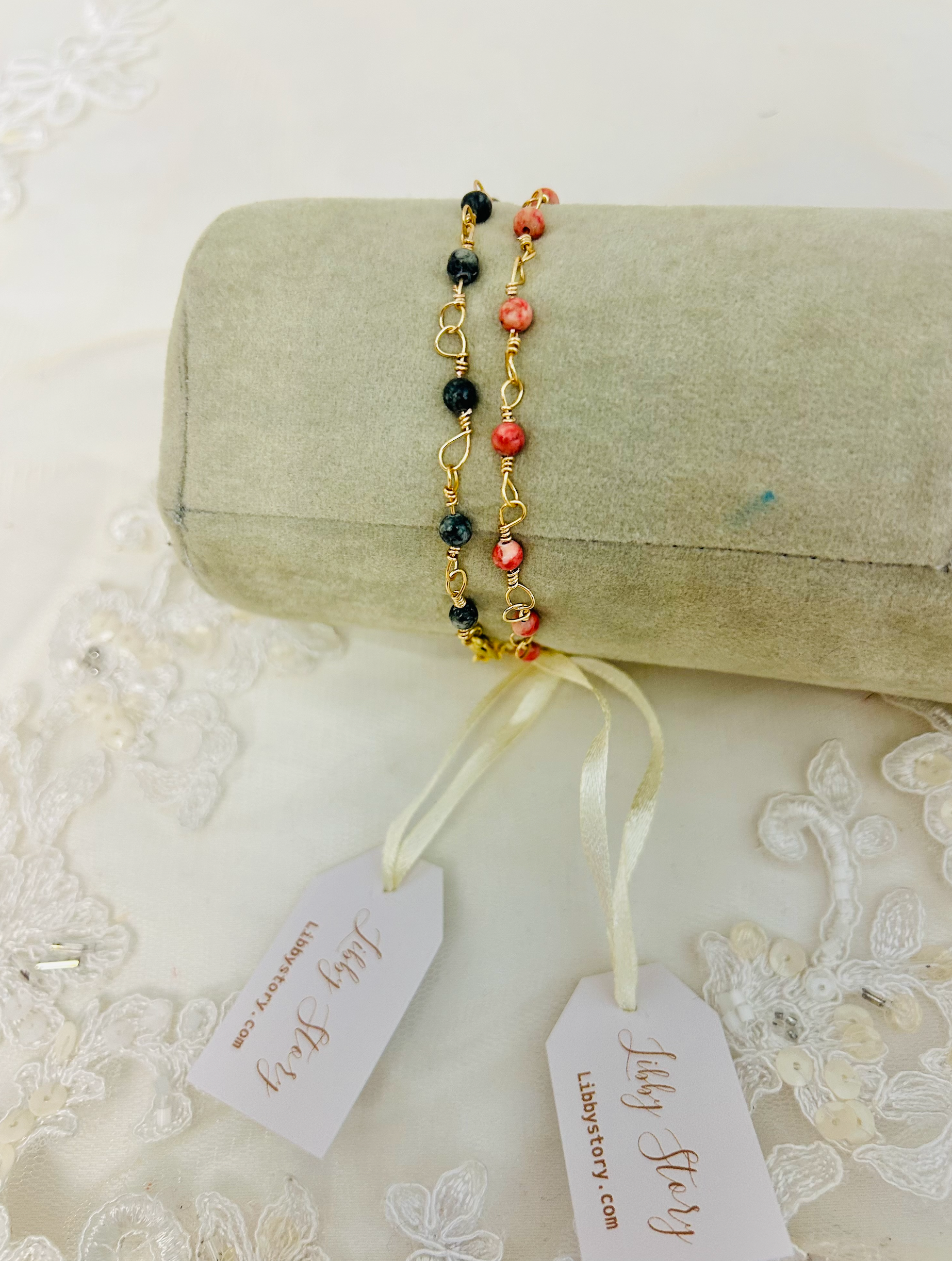 OOAK Wooden Bead Wire Bracelet