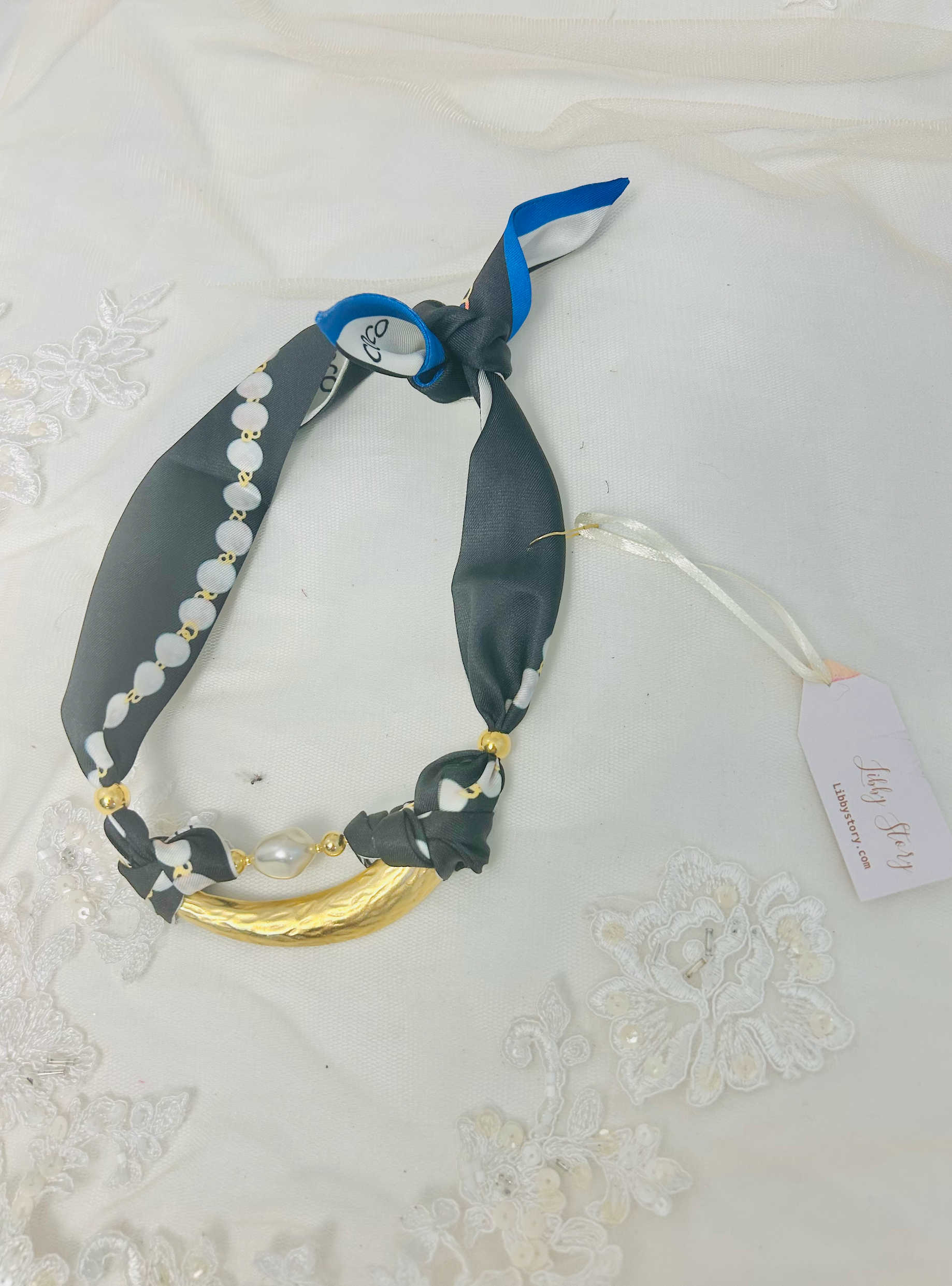 OOAK Broach Scarf Necklace