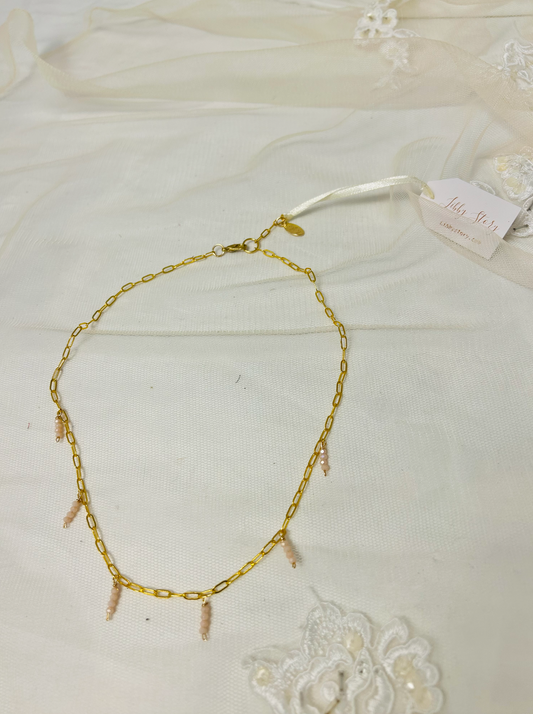 Glass Bead Charm Necklace