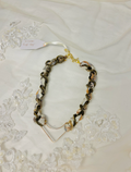 OOAK Vintage Silk Scarf and Bulky Chain Necklace