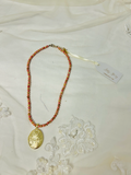 OOAK Vintage Beads with Locket Chain Necklace