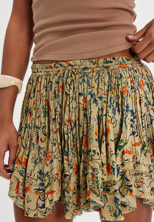 Free People Third Charm Printed Mini Skirt