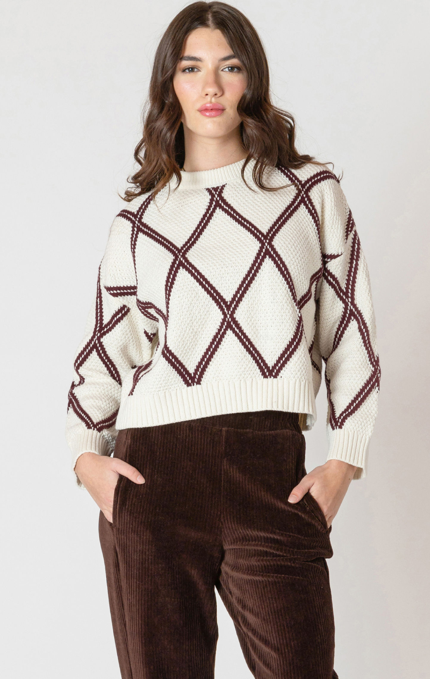 Dex DIAMOND CHECK SWEATER